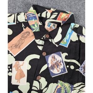 John Severson Collection by Kahala Hawaiian Shirt Mens‎ Large Rayon Hula AOP